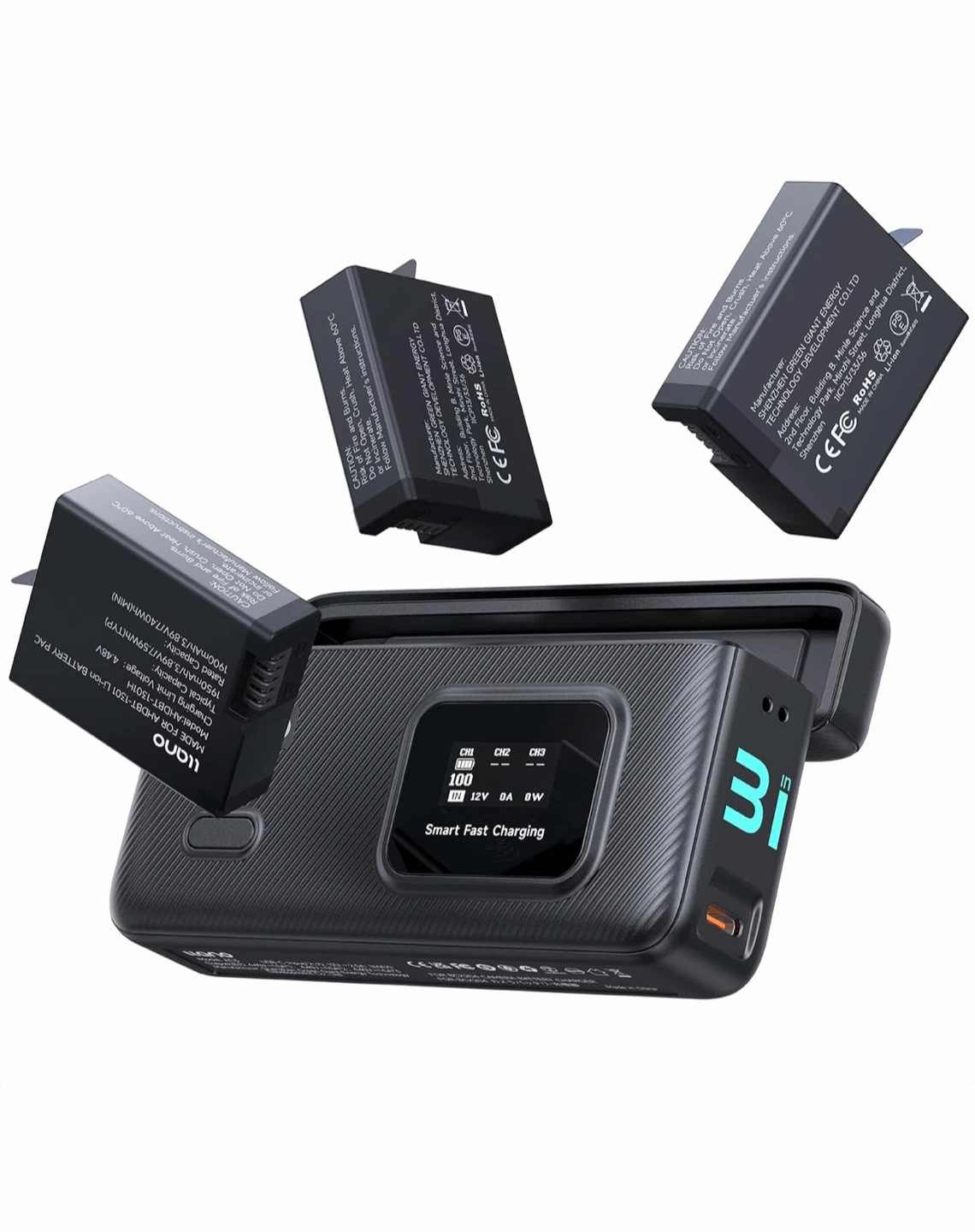 LLANO 3-Pack Camera Battery & 3-Slot ChargerGO PRO HERO 13 - photo 3