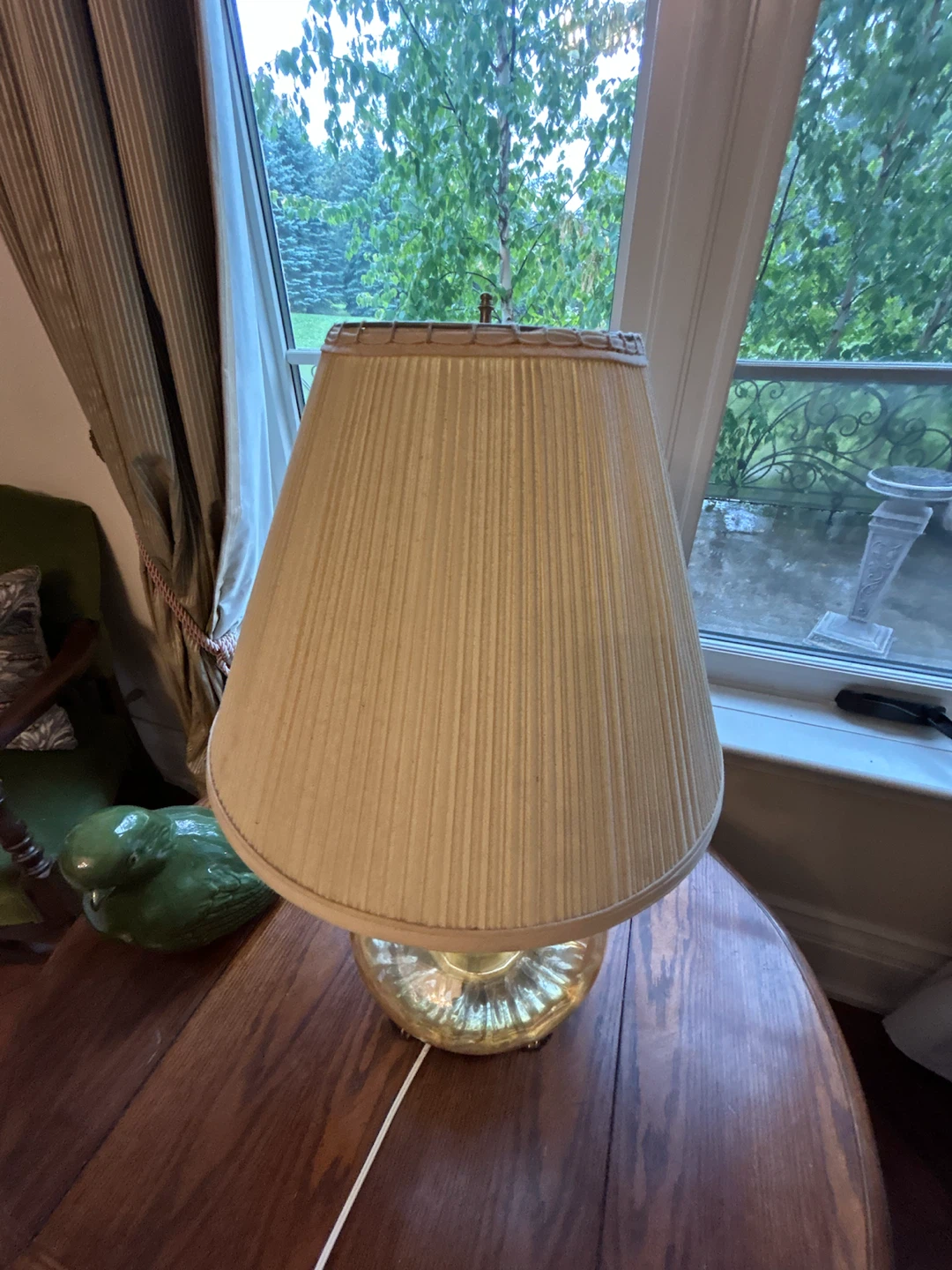 Vintage Amber Glass Table Lamp - photo 2