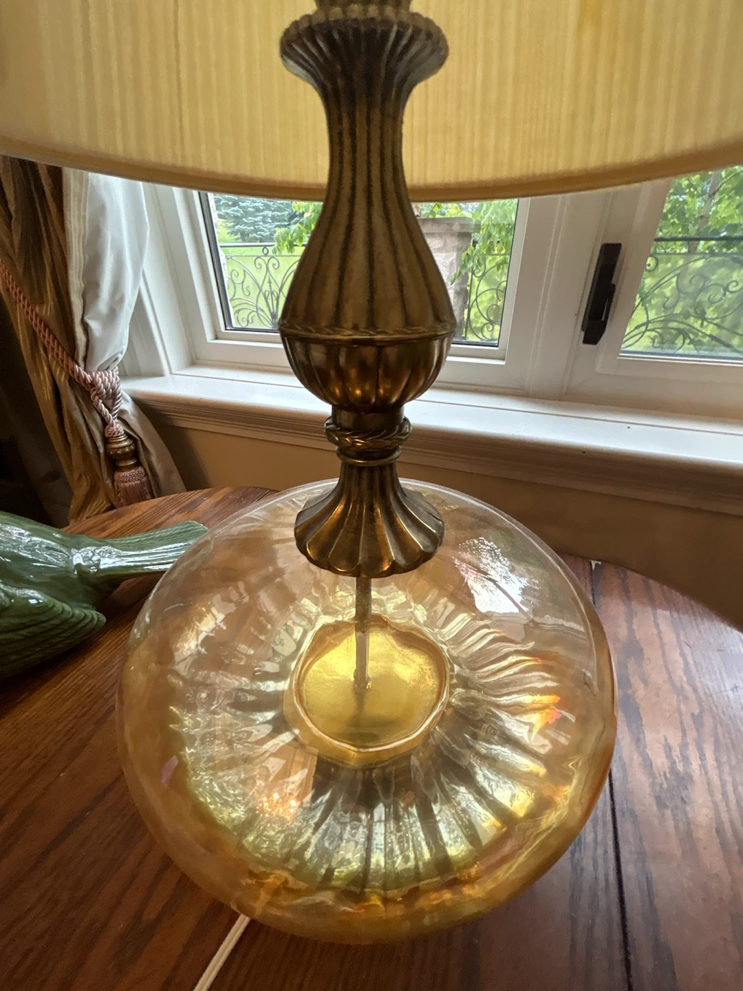 Vintage Amber Glass Table Lamp - photo 3