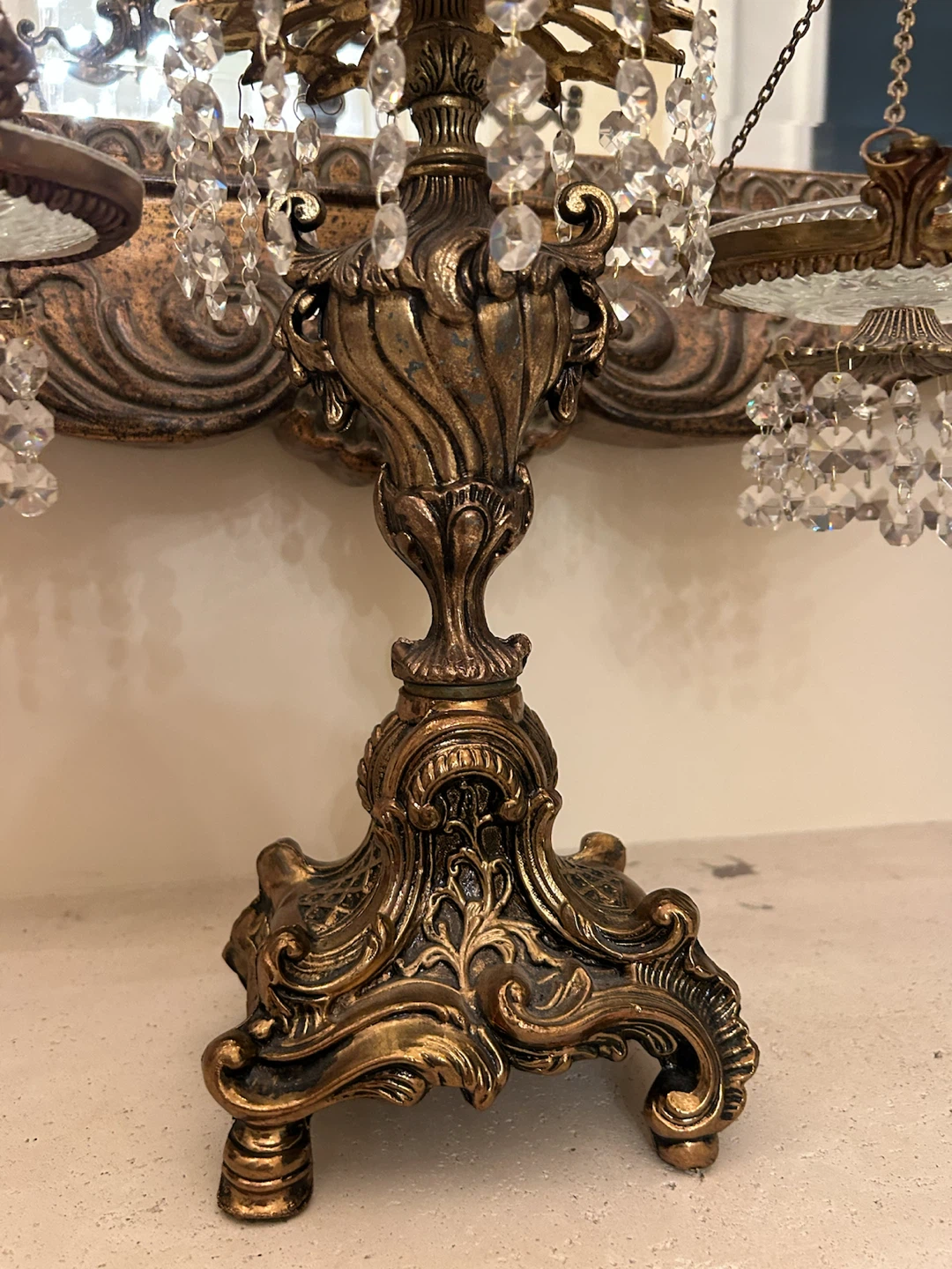 Vintage Ornate Brass and Crystal Scale of Justice - photo 3
