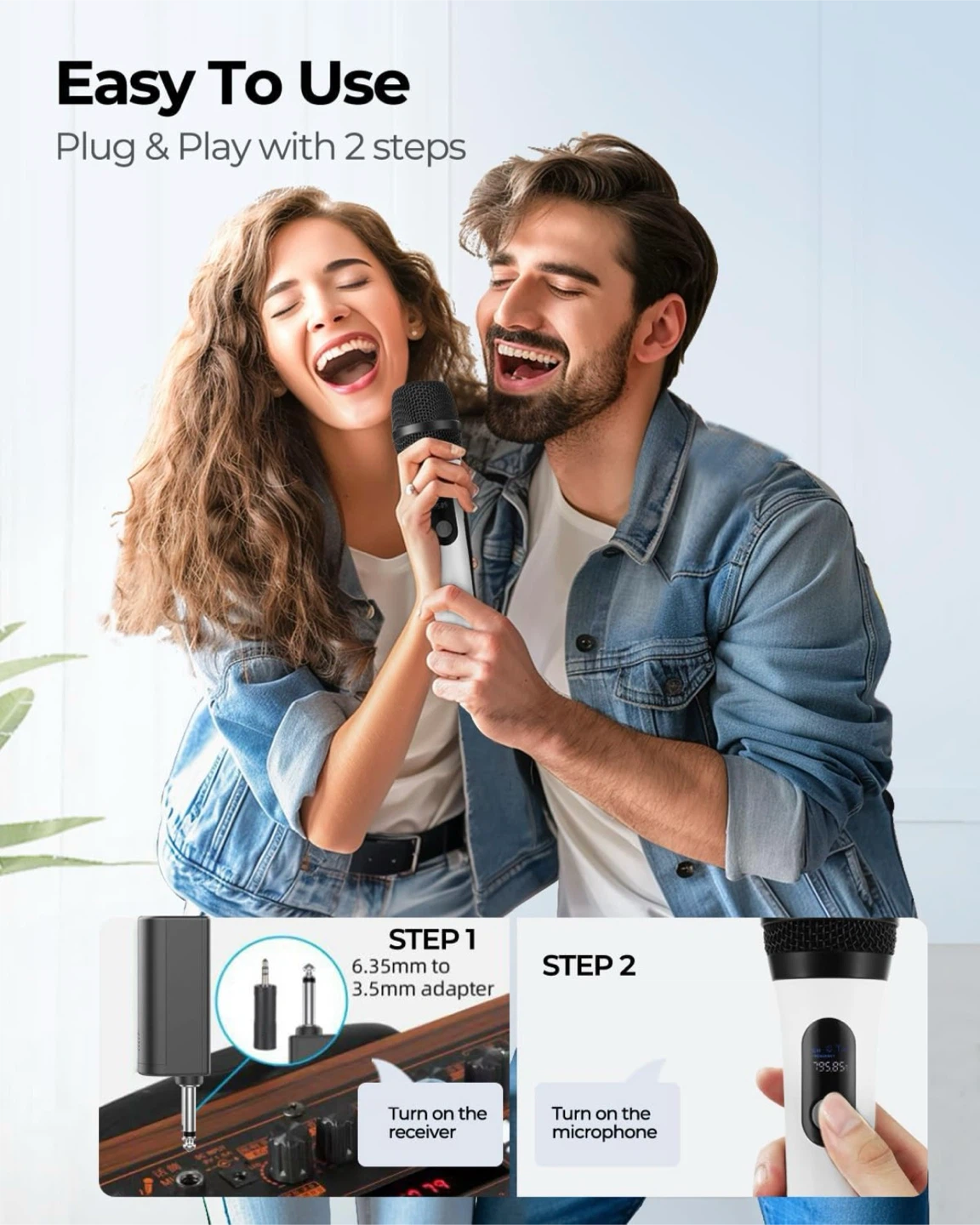 Wireless Microphone, FOLTUSMY Dual Digital - photo 5