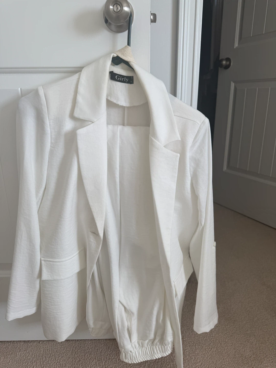 White Blazer and Pants Set