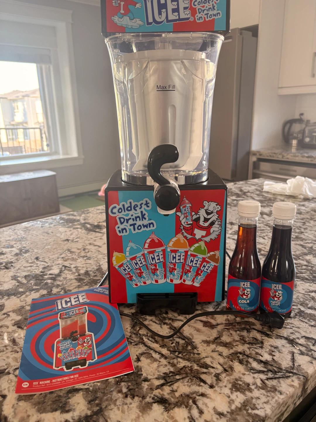 ICEE Machine with Cola & Purple Grape Syrups