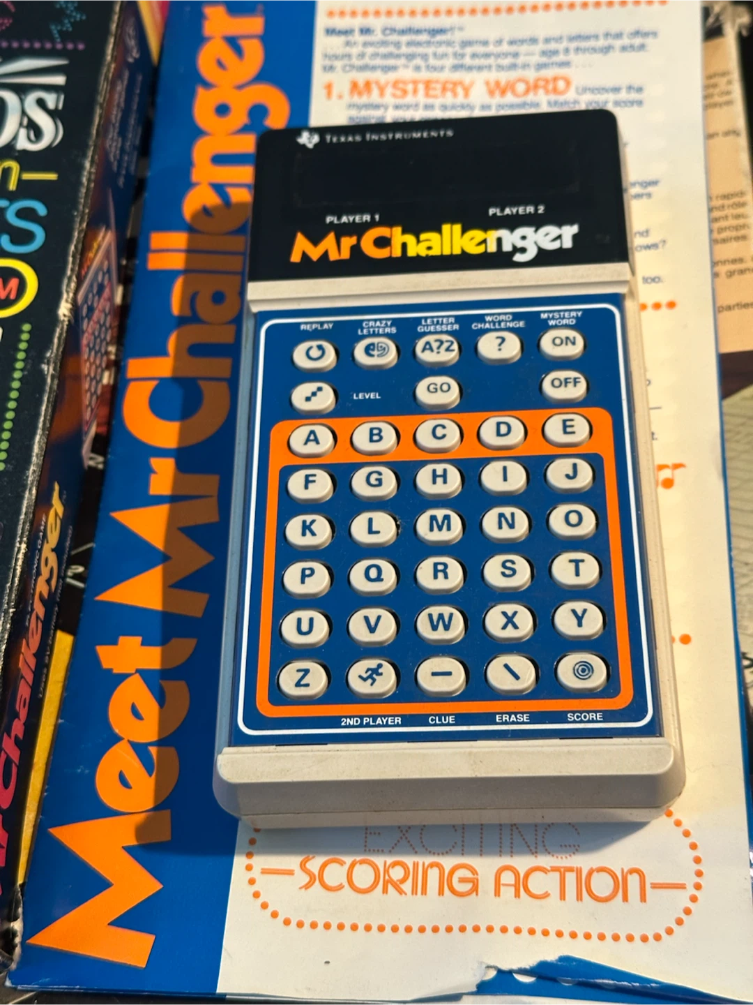 Vintage TI Mr. Challenger Word Game Boxed Works Missing Door - photo 2