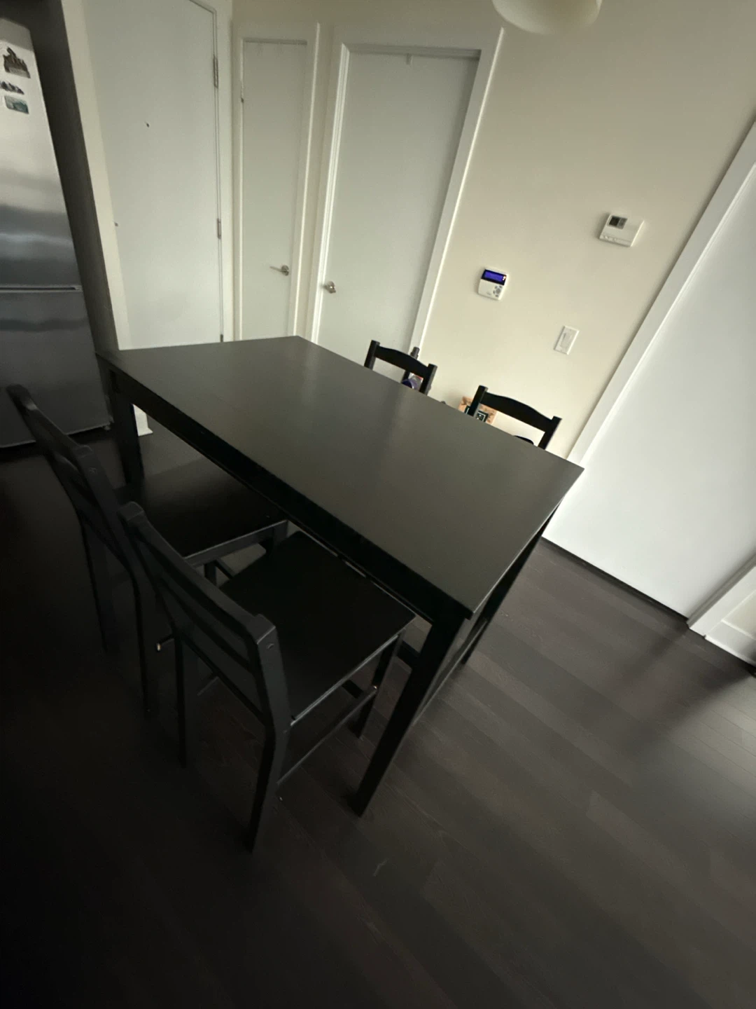Black Dining Table with 4 Chairs