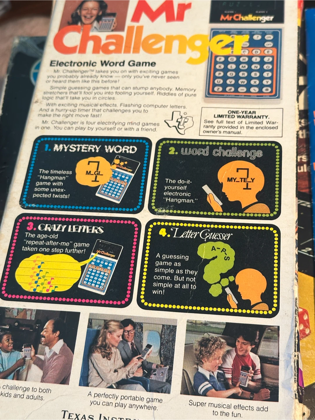 Vintage TI Mr. Challenger Word Game Boxed Works Missing Door - photo 4