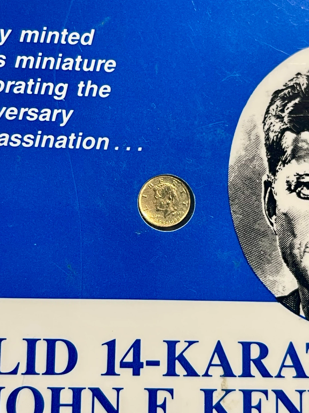 14-Karat Gold John F. Kennedy Memorial Half Dollar Miniature - photo 2