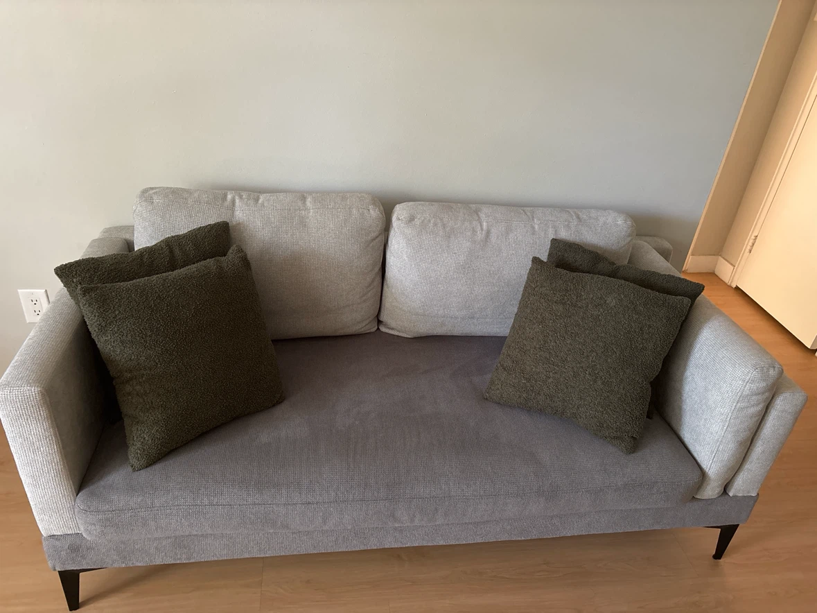 Grey Sofa with Accent Pillows