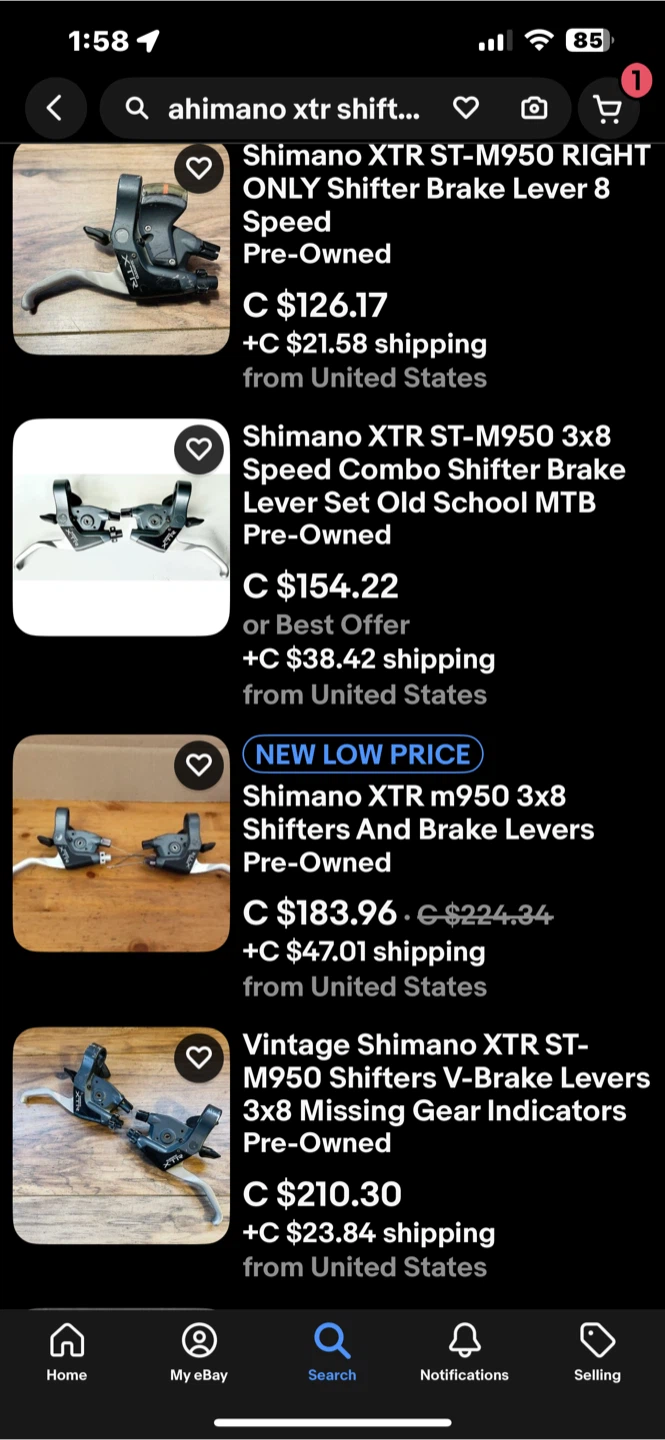 SHIMANO XTR brake levers shifters levers STI 3x9 - photo 5