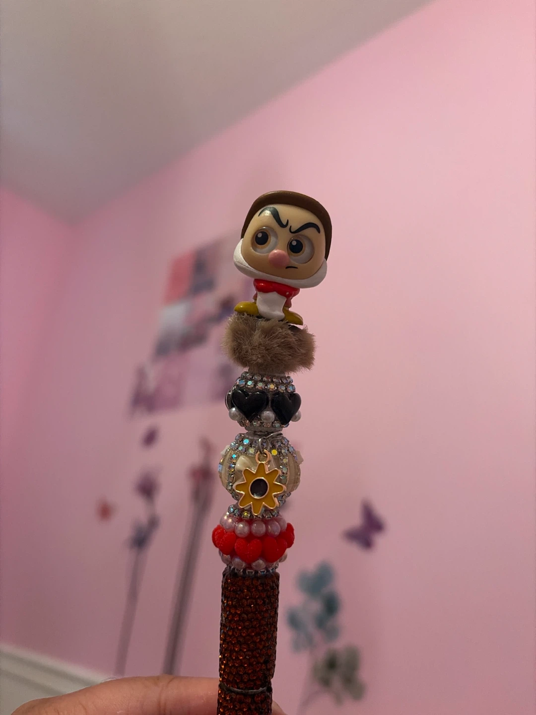 Custom Beaded Pen with Grumpy Disney Figurine