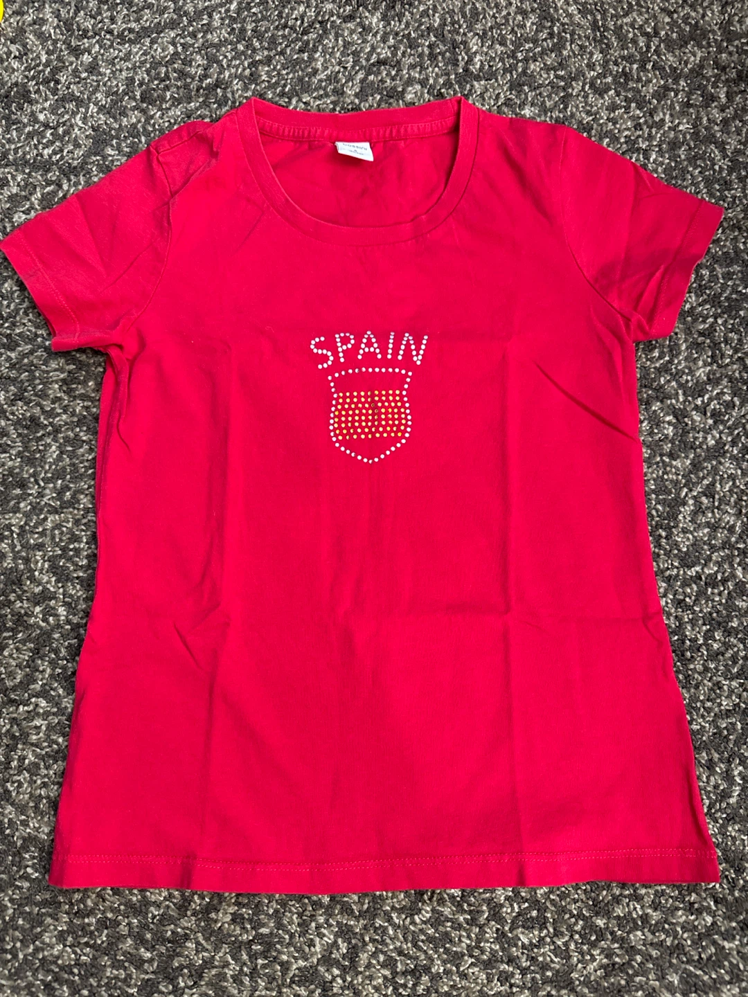 Red "Spain" Graphic Shirt