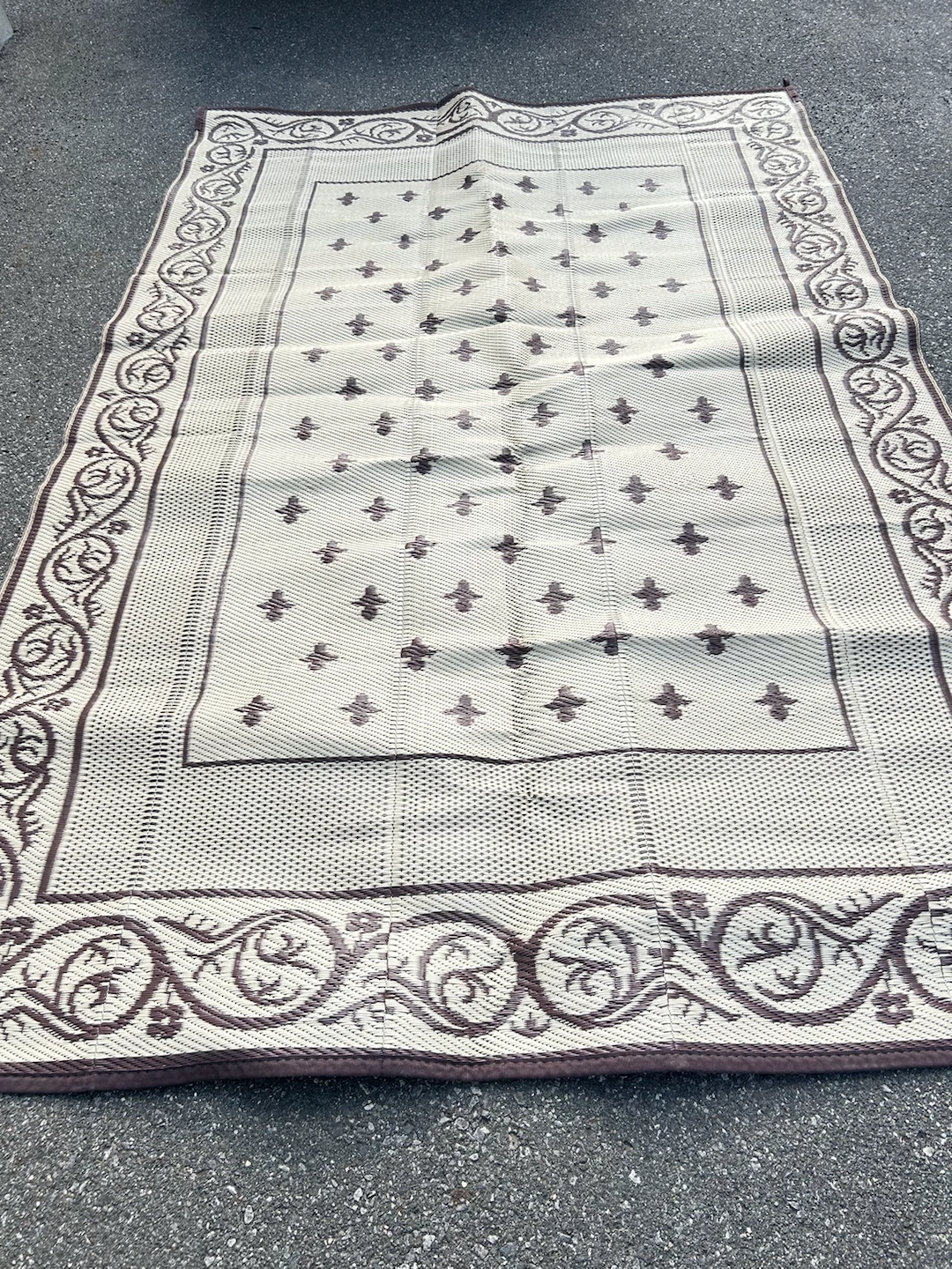 RV/Camping Woven Outdoor Mat - Brown and Cream - photo 4