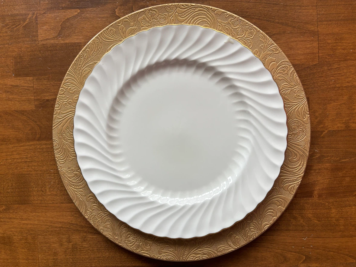 Gold Embossed Charger Plates Set