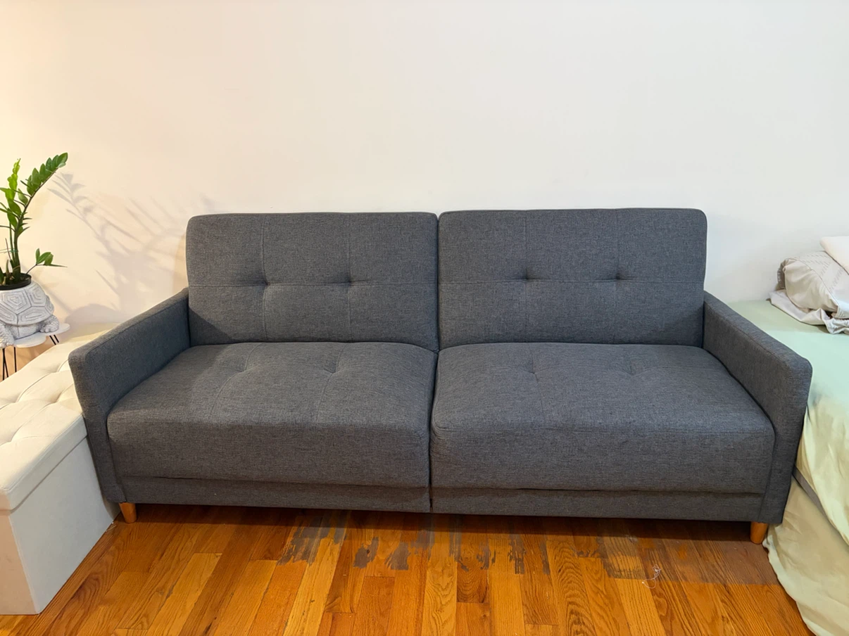 Gray Tufted Sofa convertible
