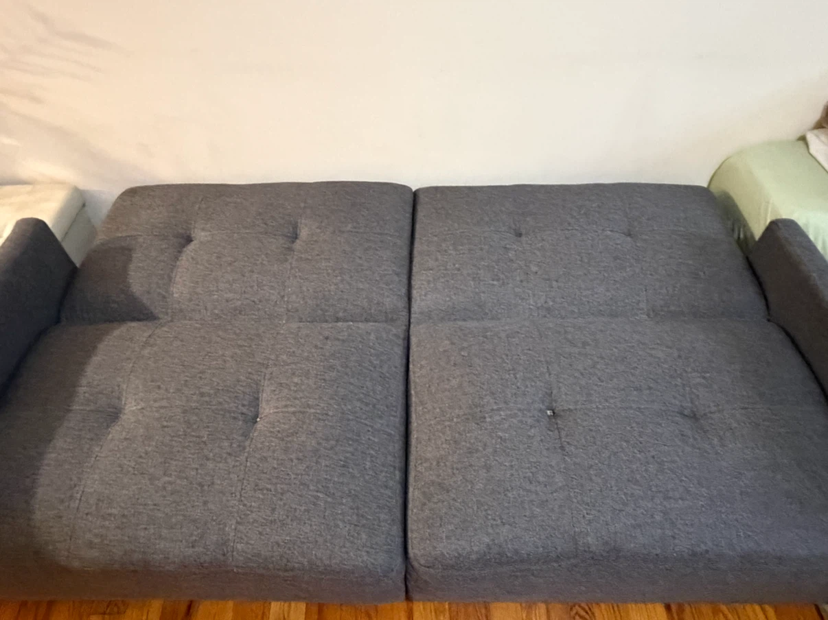 Gray Tufted Sofa convertible - photo 2
