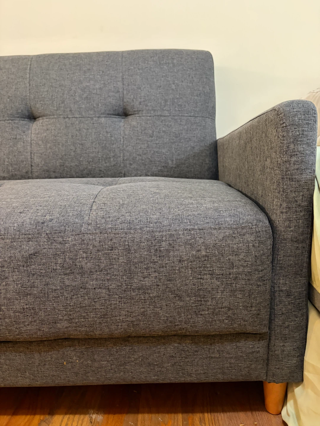 Gray Tufted Sofa convertible - photo 3