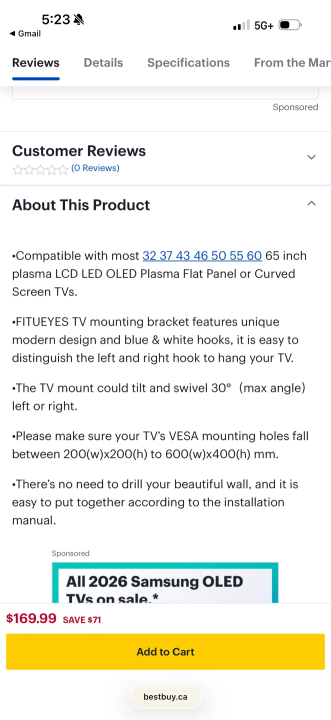 FITUEYES White TV Stand for 32" to 75" TVs - photo 2