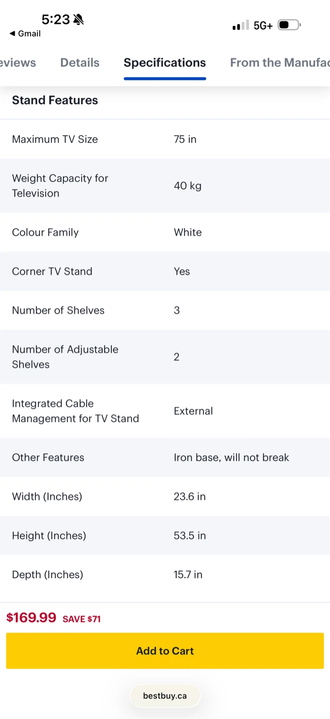 FITUEYES White TV Stand for 32" to 75" TVs - photo 5