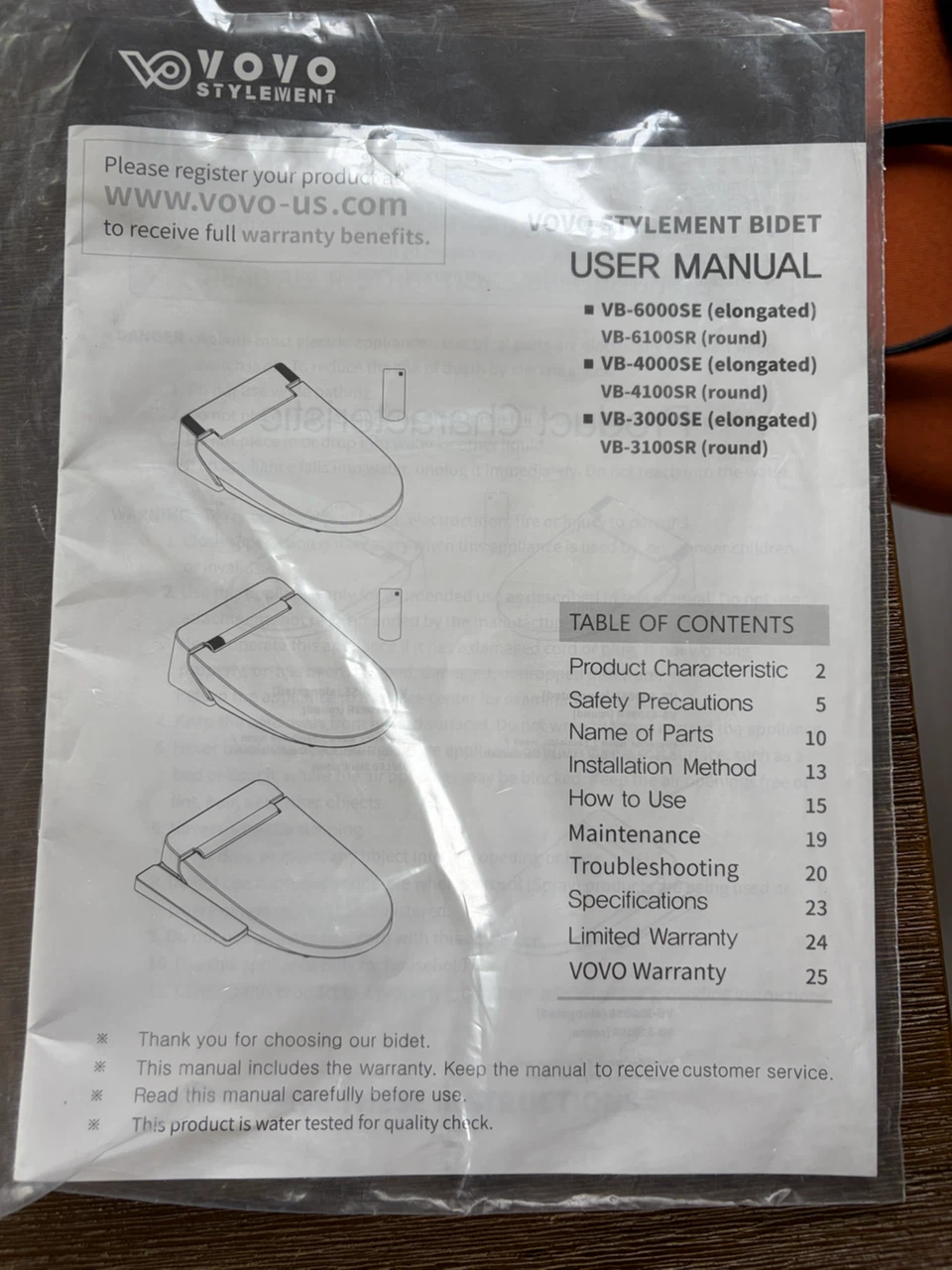 VOVO Stylement Bidet Toilet Seat