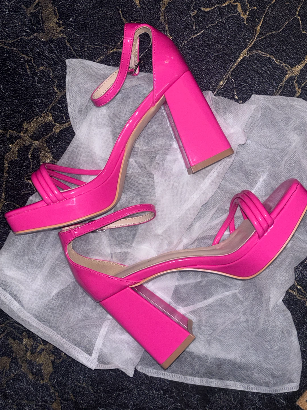 Elisabet Tang Pink Platform Block Heel Sandals - photo 3