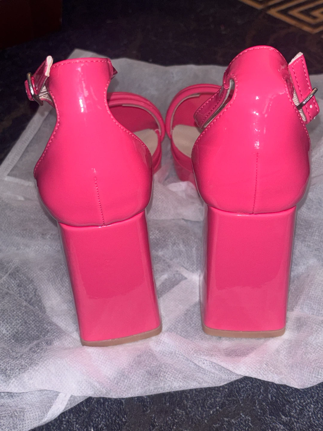 Elisabet Tang Pink Platform Block Heel Sandals - photo 4