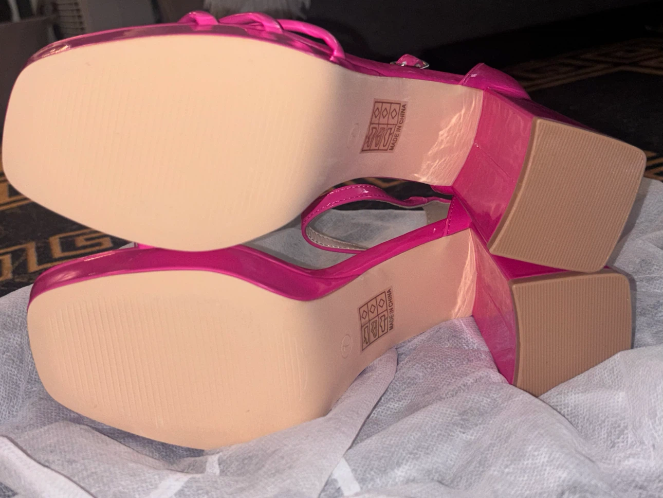 Elisabet Tang Pink Platform Block Heel Sandals - photo 5