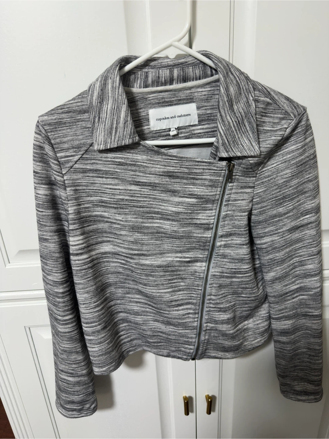 Cupcakes and Cashmere Grey Moto Jacket Size S