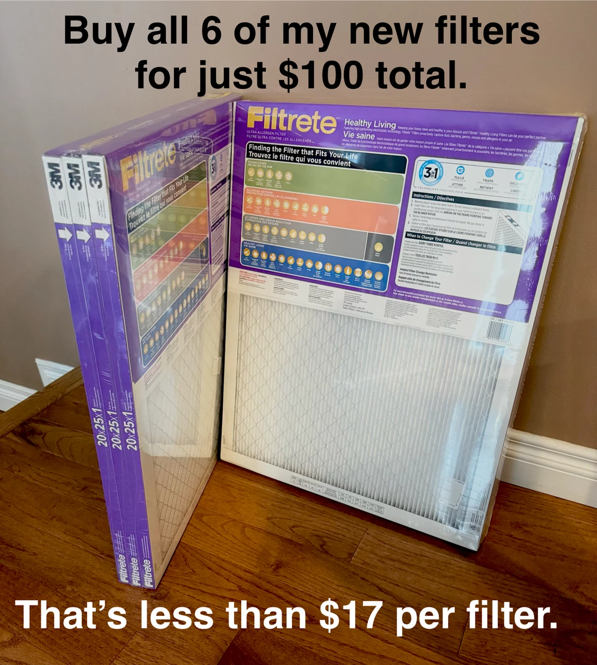 Factory Sealed “Filtrete” 20x25x1  Filters