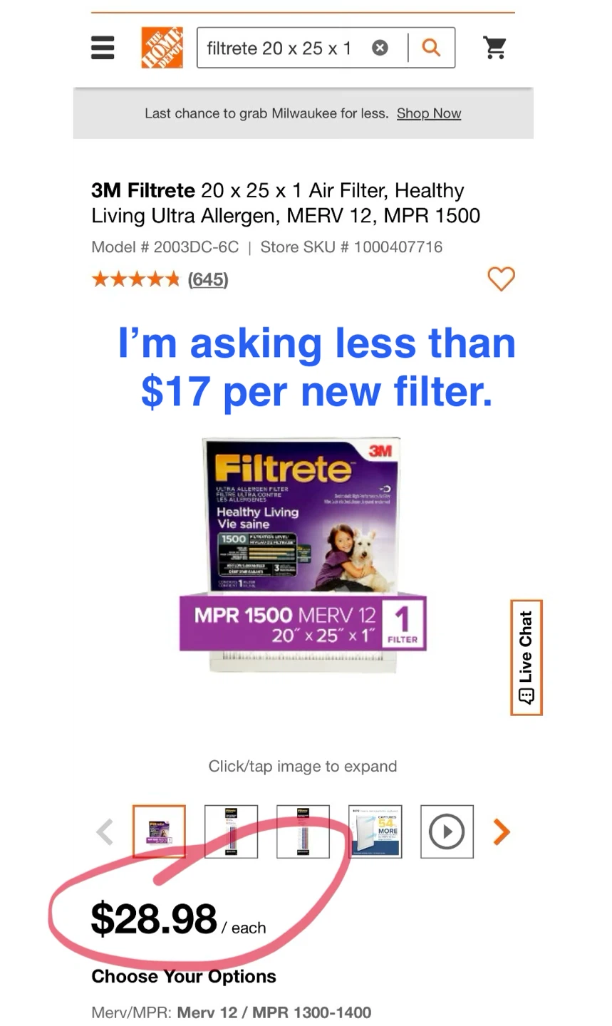 Factory Sealed “Filtrete” 20x25x1  Filters - photo 3