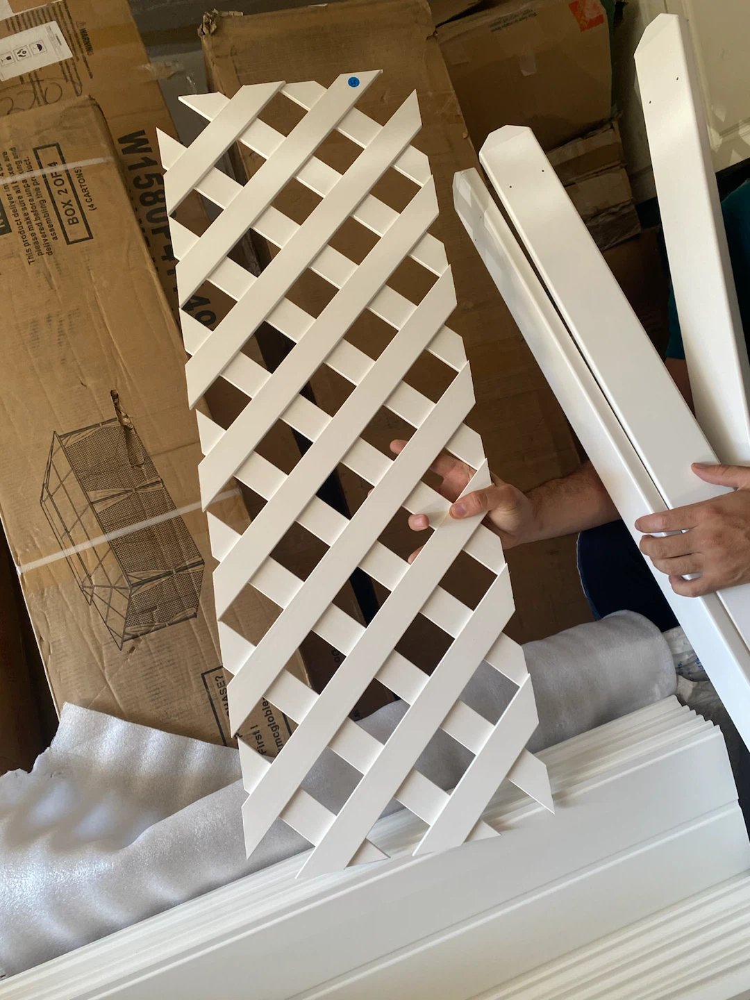 White Lattice Panels and Posts