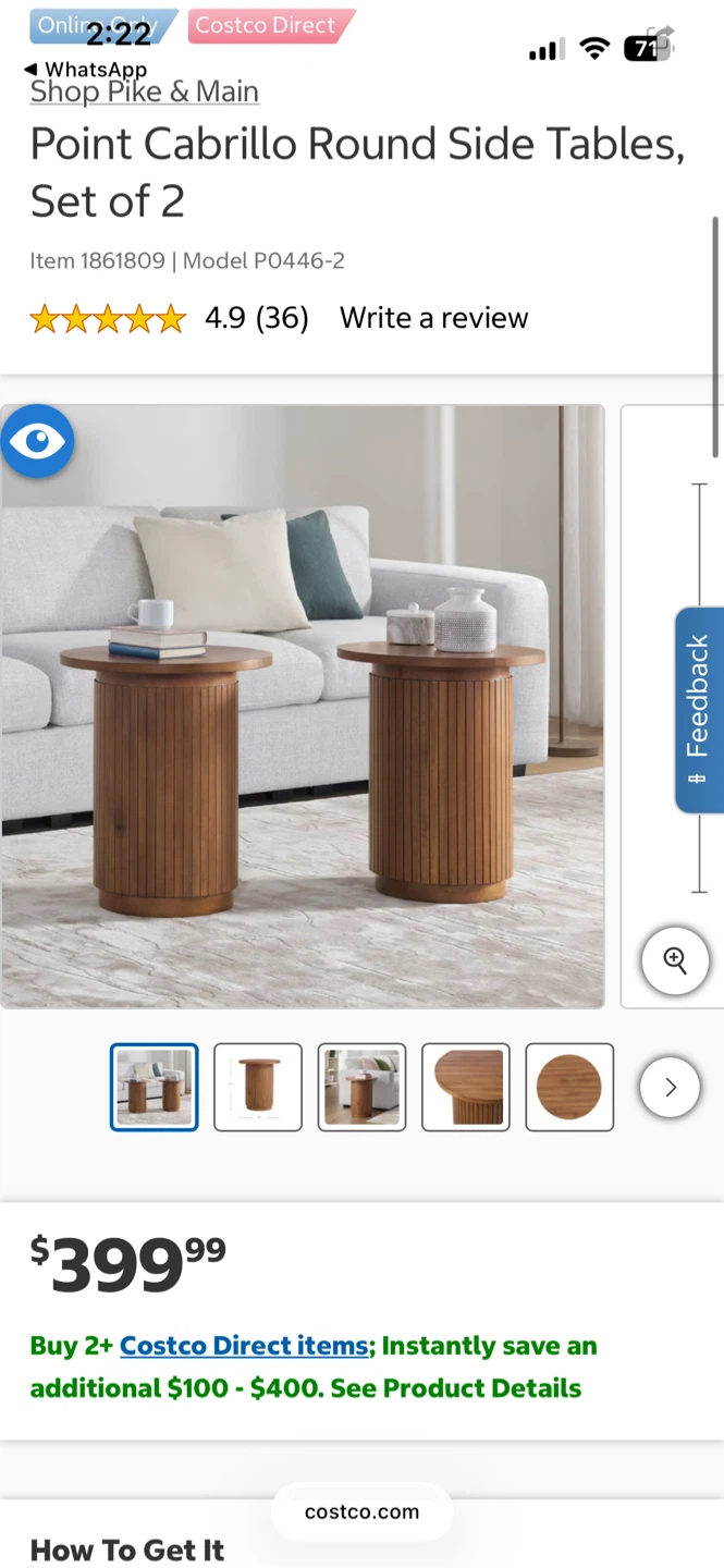 Point Cabrillo Round Side Tables, Set of 2 - photo 4