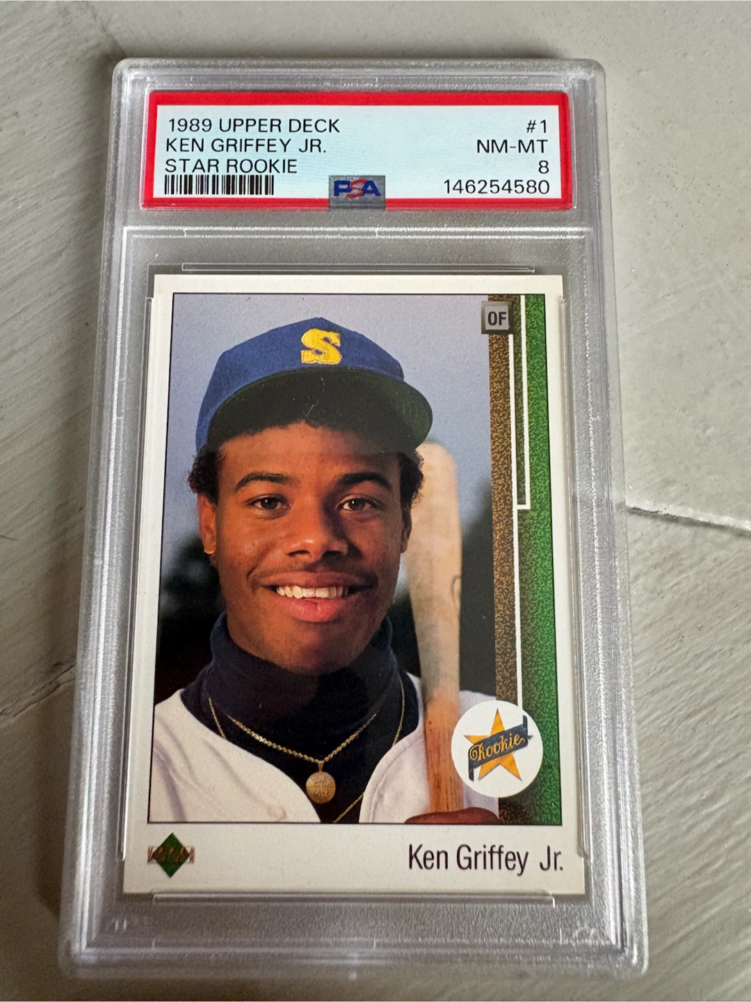 1989 Upper Deck Ken Griffey Jr. Star Rookie Card PSA 8