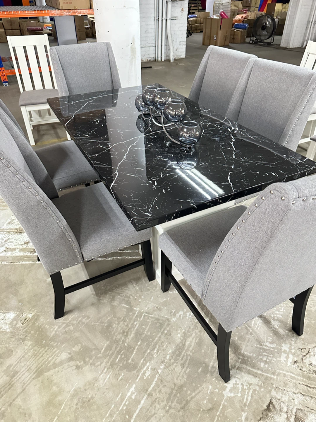 Marble Dining Table Set with 6 Chairs - photo 3