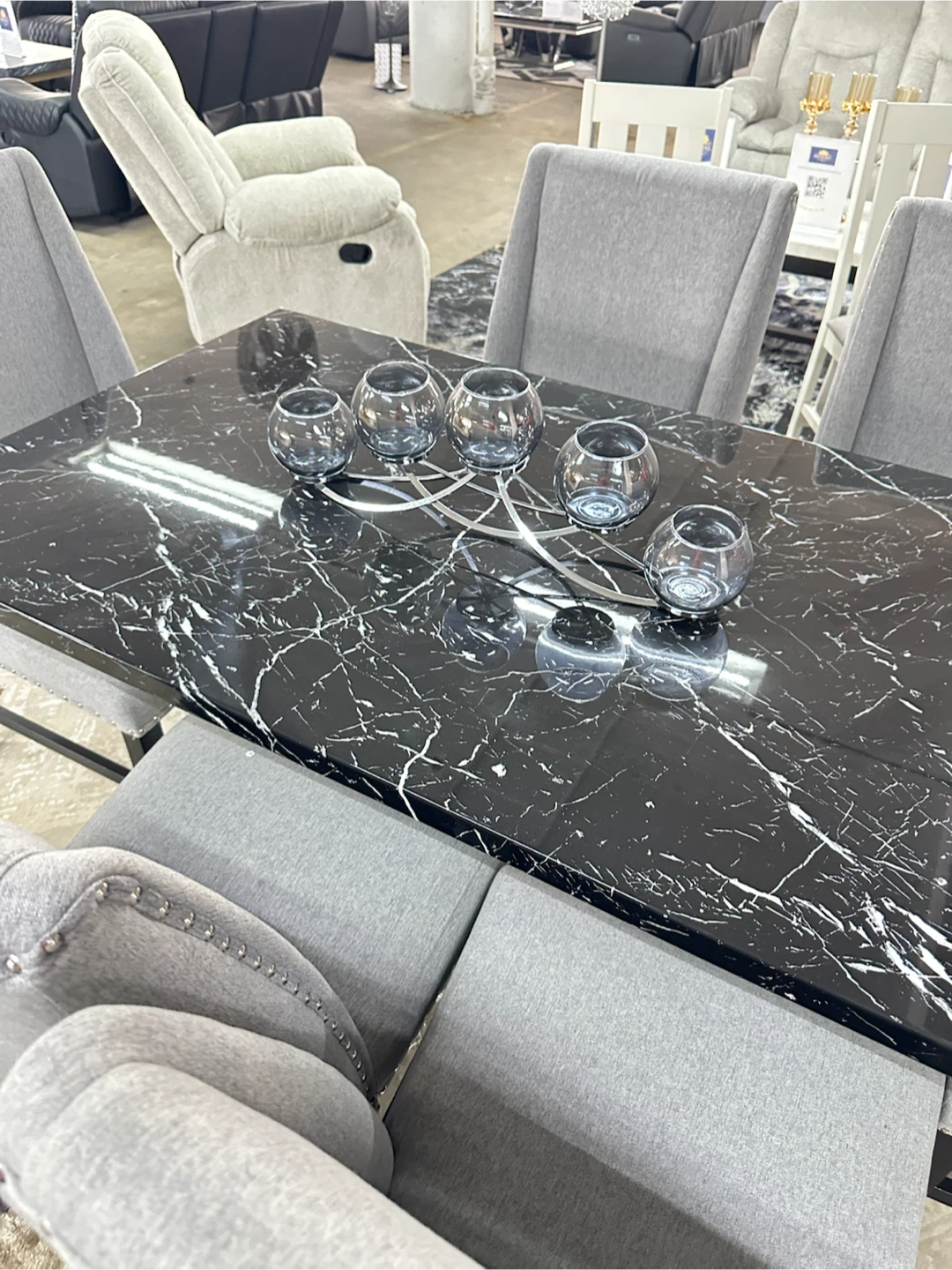 Marble Dining Table Set with 6 Chairs - photo 4