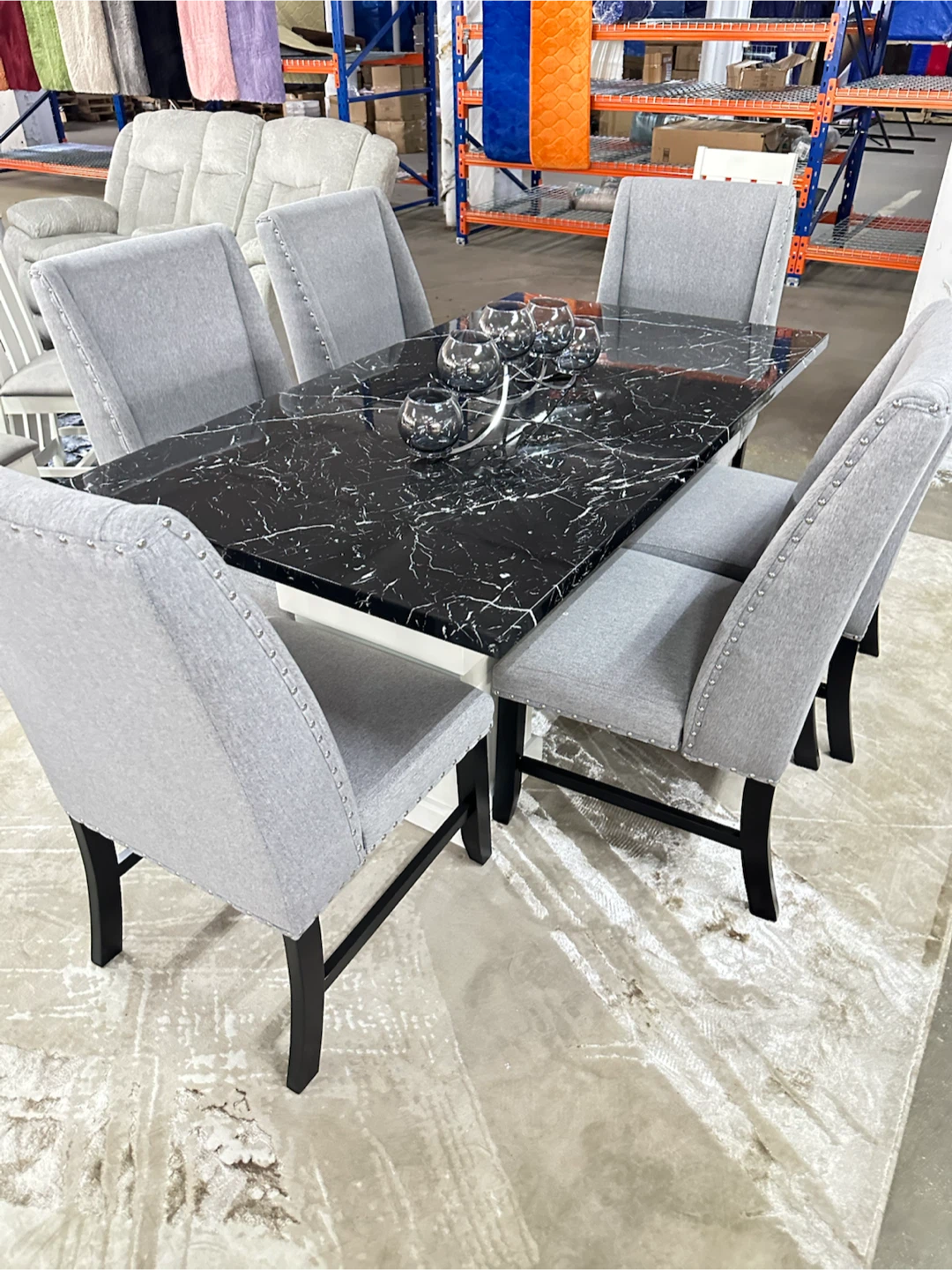 Marble Dining Table Set with 6 Chairs - photo 5