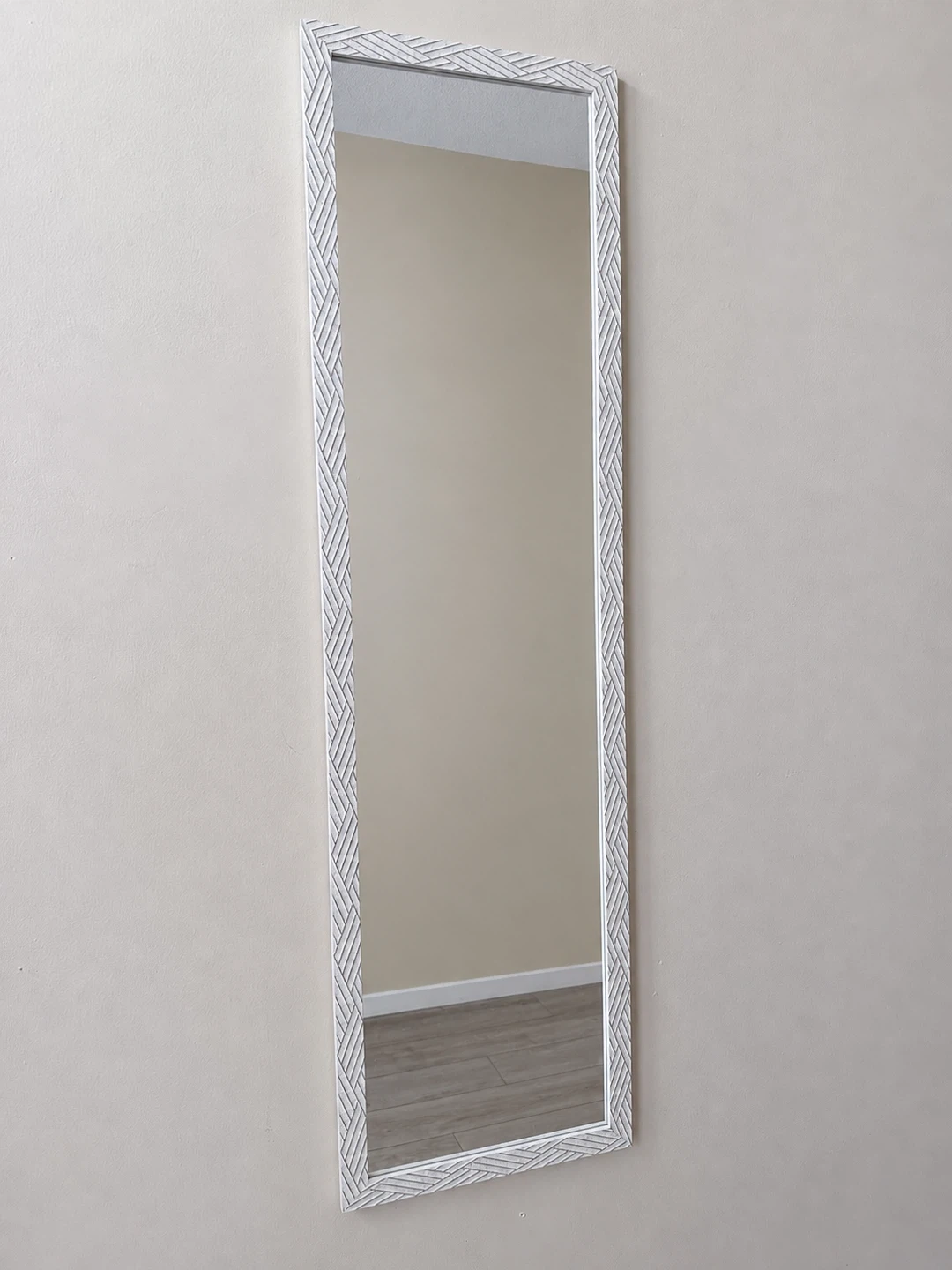 White Decorative Framed Full Length Mirror
