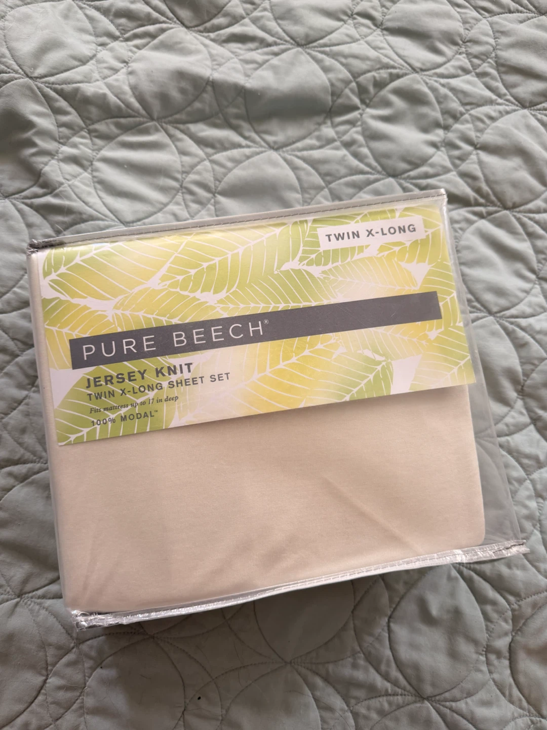 Unused- Pure Beech Jersey Knit Twin X-Long Sheet Set