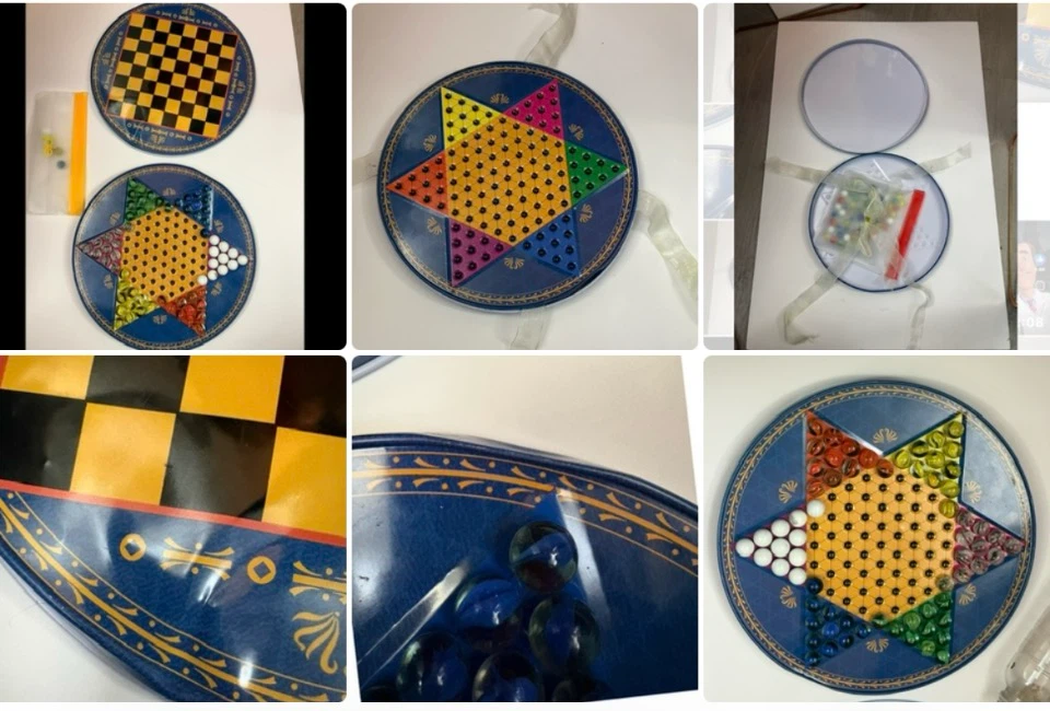 Vintage game Chinese checkers marbles