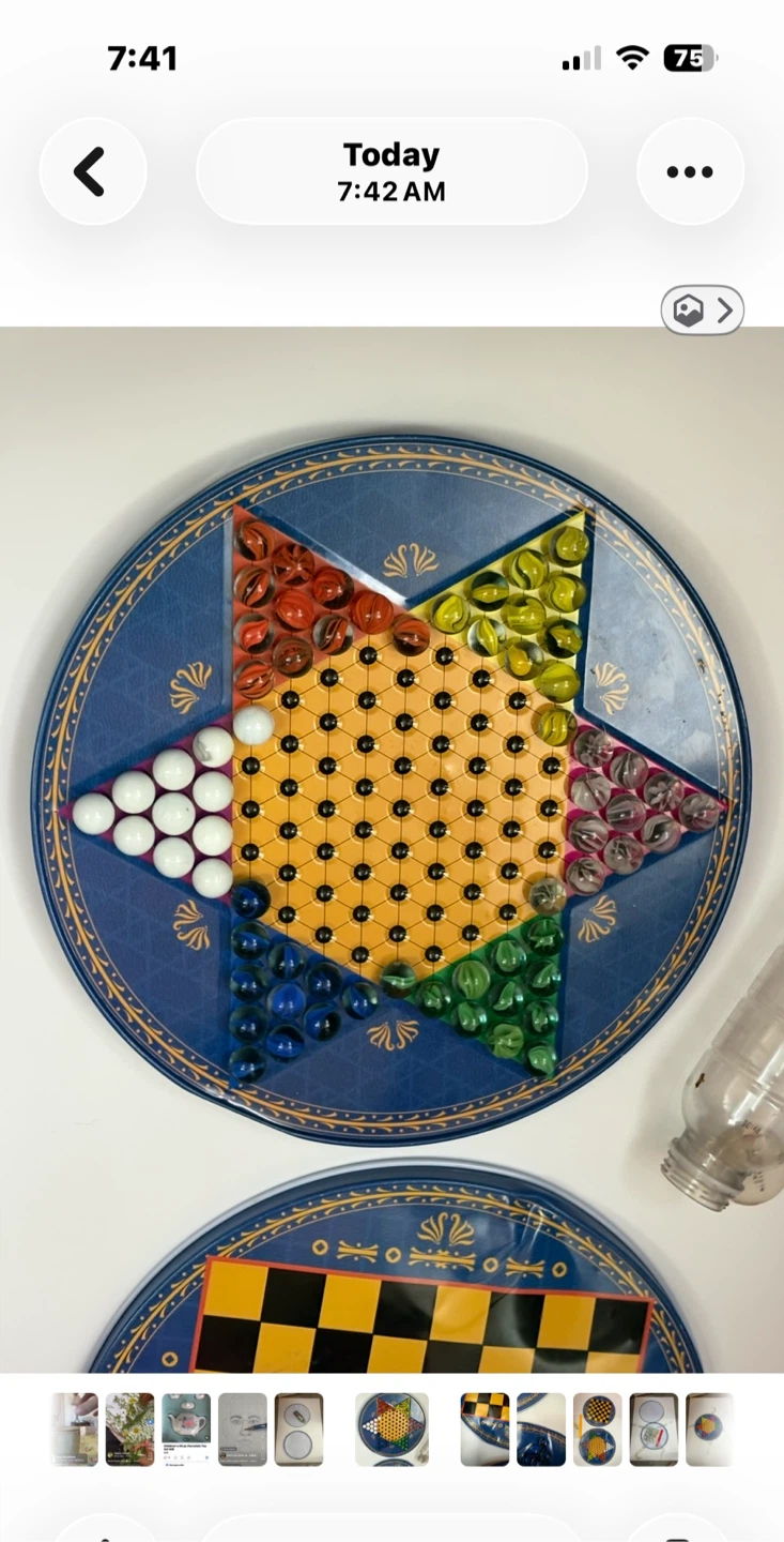 Vintage game Chinese checkers marbles - photo 2