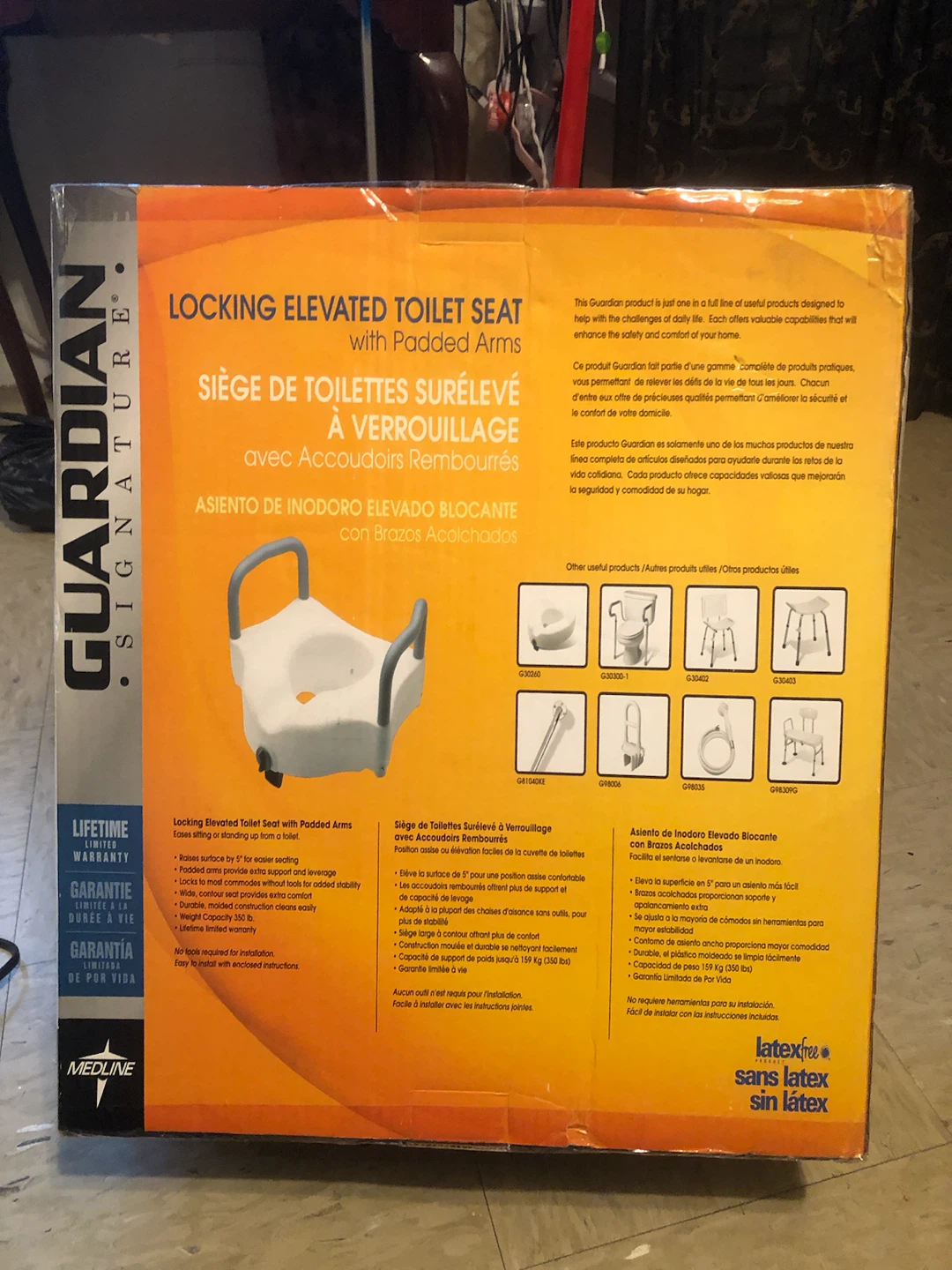 Brand NEW Locking Elevated Toilet Seat with Padded Arms - photo 3