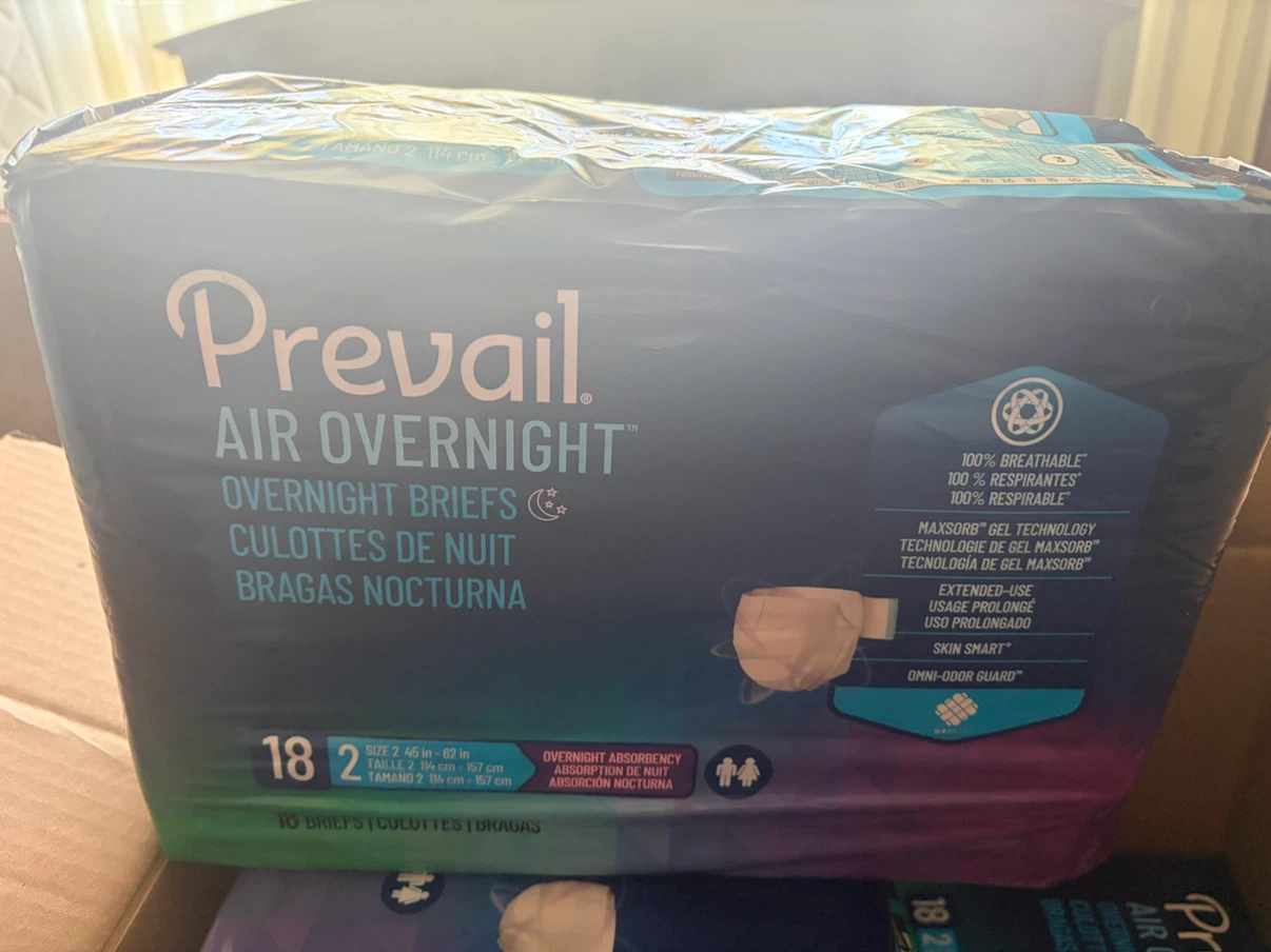 Prevail Air Overnight Briefs Size 2