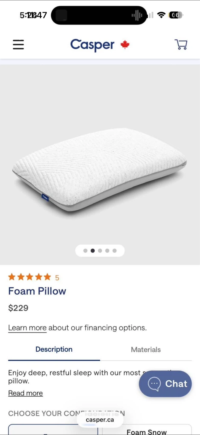 Casper Foam Pillow
