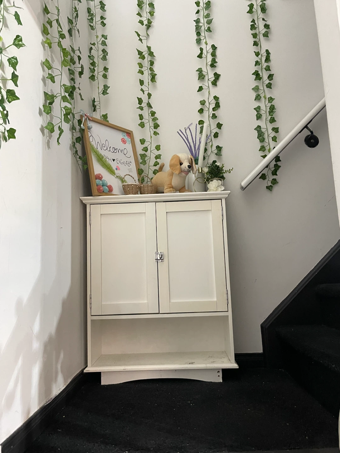 White Storage Cabinet with Doors