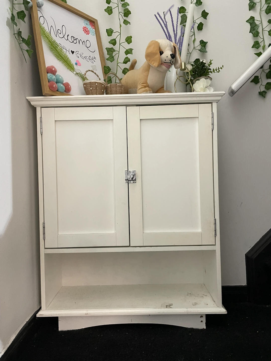 White Storage Cabinet with Doors - photo 2