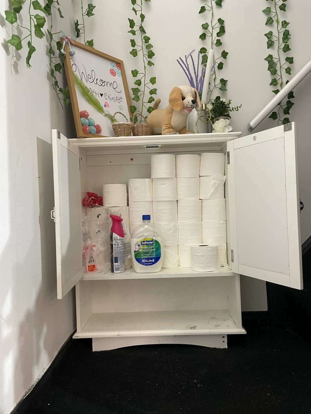 White Storage Cabinet with Doors - photo 3