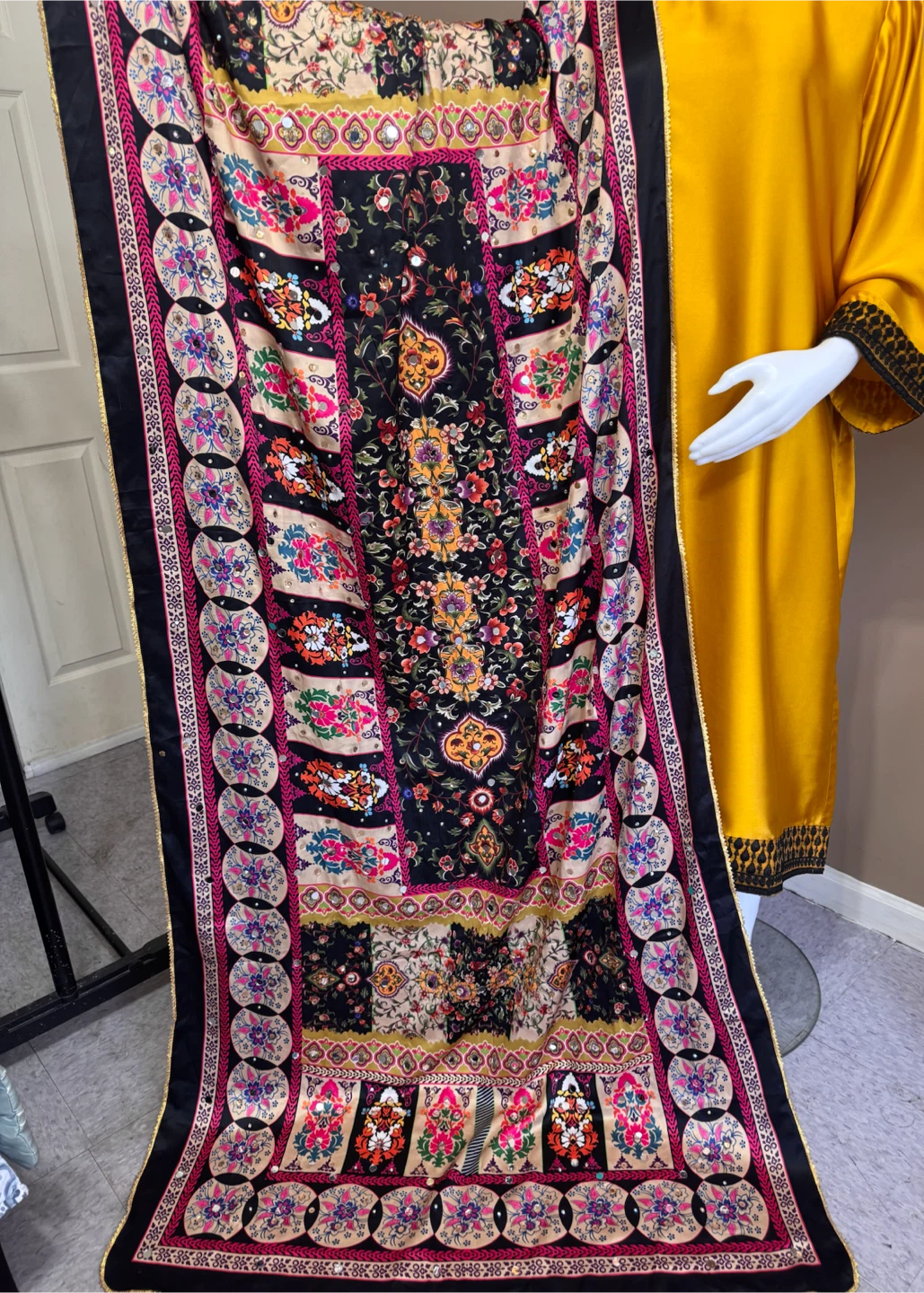 Silk fancy mirror work dupatta/ shawl/ scarf