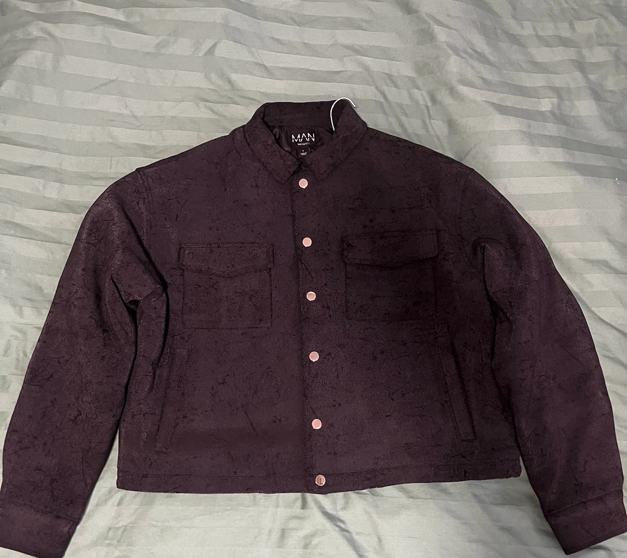 MAN Burgundy Textured Jacket - Size Medium