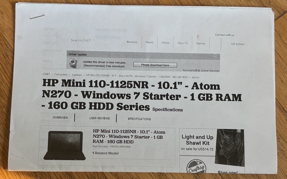 Free Notebook, no hard drive, wasn’t working.