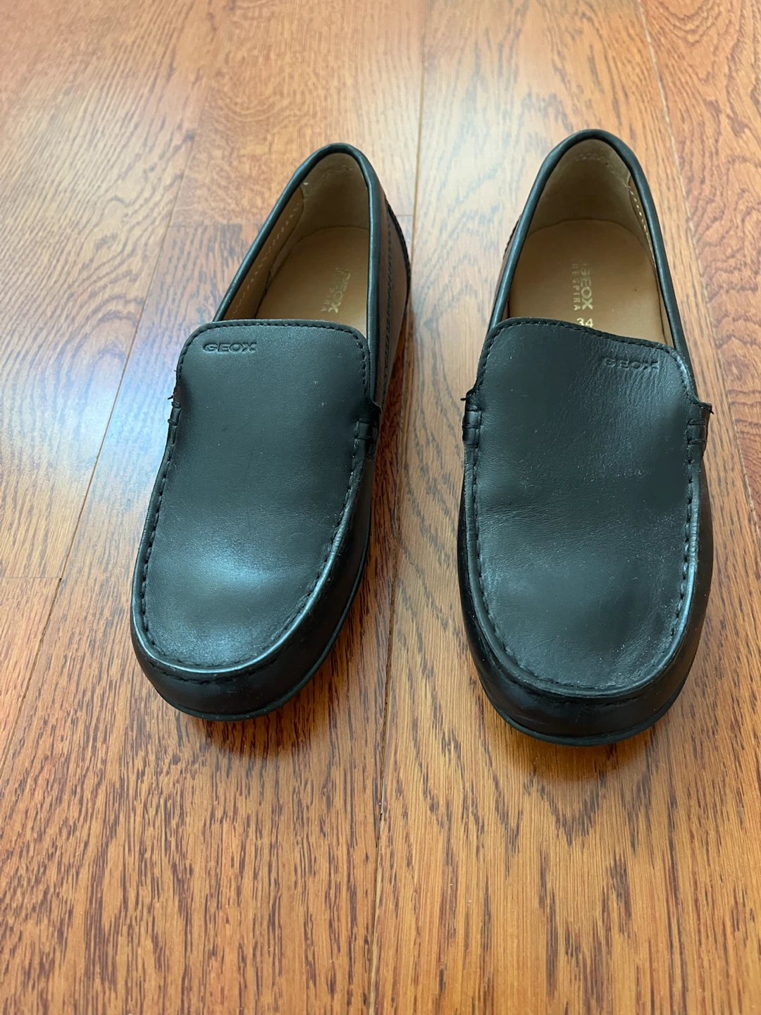Geox Black Leather Loafers - Size 34