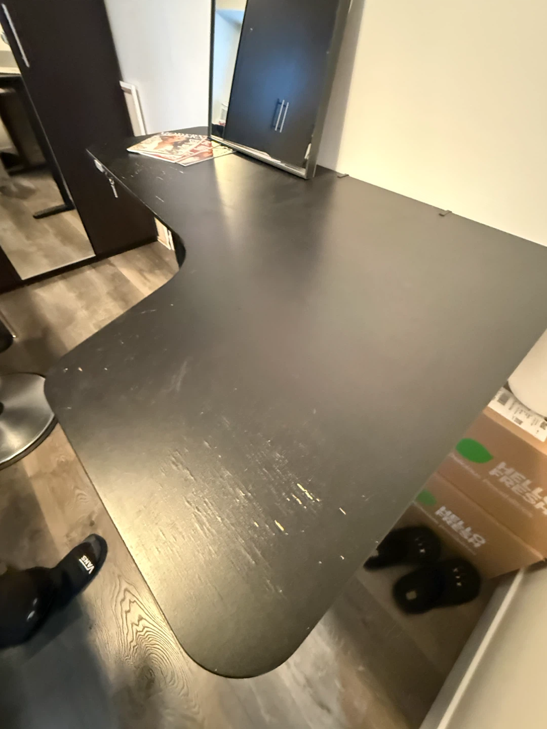 Black L-Shaped Standing Desk - photo 2